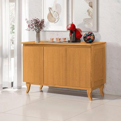 Aparador Buffet Monterrey Imbuia 3 Portas Vintage Design Retrô