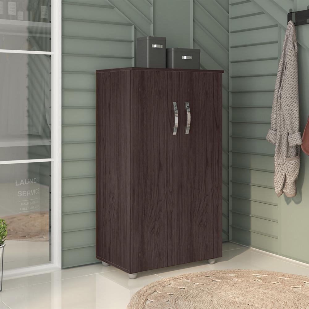 Armario Multiuso 2 Portas 111x60 Cm Rosana Castanho Reajl Moveis Castanho - 5