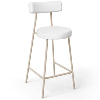 Banqueta Baixa Cozinha Sala Jantar Bancada Milão Arena L02 Facto Branco - Lyam Decor