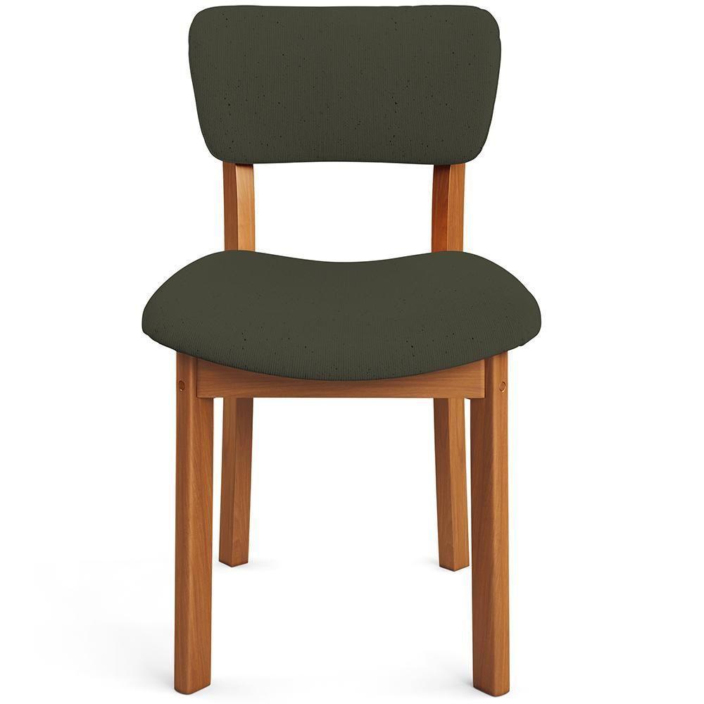 Cadeira Para Sala De Jantar Cozinha Living Estofada Dara L02 Linho Verde Musgo - Lyam Decor - 3
