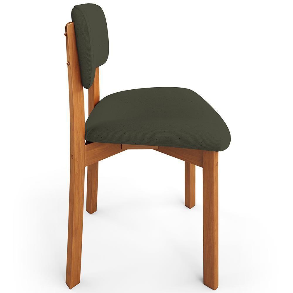 Cadeira Para Sala De Jantar Cozinha Living Estofada Dara L02 Linho Verde Musgo - Lyam Decor - 6