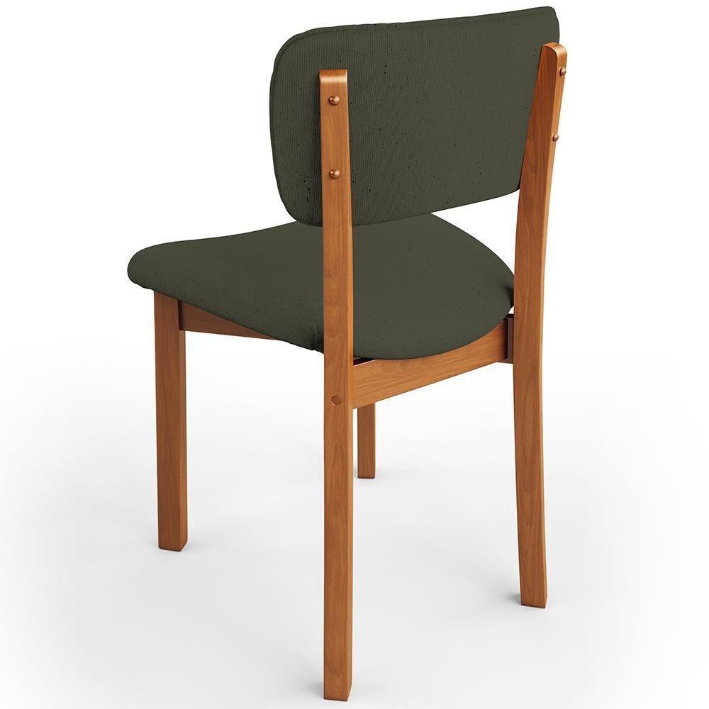 Cadeira Para Sala De Jantar Cozinha Living Estofada Dara L02 Linho Verde Musgo - Lyam Decor - 7
