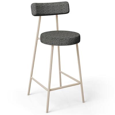 Banqueta Baixa Cozinha Sala Jantar Bancada Milão Arena L02 Linho Mescla Chumbo - Lyam Decor