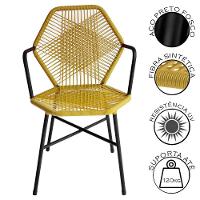 Kit 4 Cadeiras Tropicália Fibra Sintética Acesse Móveis Amarelo - 3