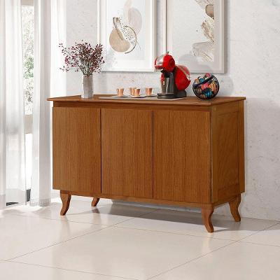 Aparador Buffet Monterrey Castanho 3 Portas Vintage Design Retrô