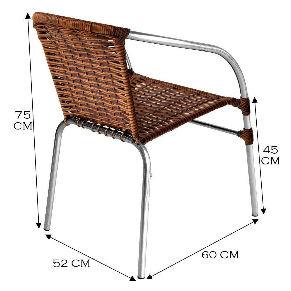 Kit 6 Cadeiras Pool Alumínio Fibra Sintética Acesse Móveis Argila - 4