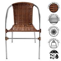 Kit 6 Cadeiras Pool Alumínio Fibra Sintética Acesse Móveis Argila - 3