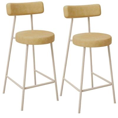 Kit 02 Banquetas Baixa Cozinha Sala Jantar Bancada Milão Arena L02 Couríssimo Fendi - Lyam Decor