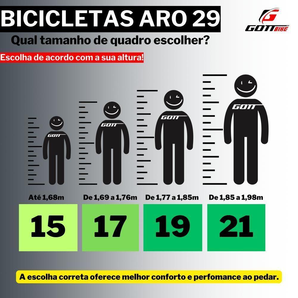 Bicicleta Aro 29 Aço Carbono Gott Vortex 21v Com Suspensão E Freio A Disco - Preto E Laranja - 3