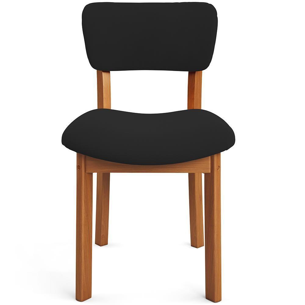 Cadeira Para Sala De Jantar Cozinha Living Estofada Dara L02 Suede Preto - Lyam Decor - 3