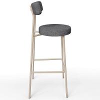 Kit 02 Banquetas Alta Bar Cozinha Sala De Jantar Aço Milão Arena L02 Linho Cinza Escuro - Lyam Decor - 7