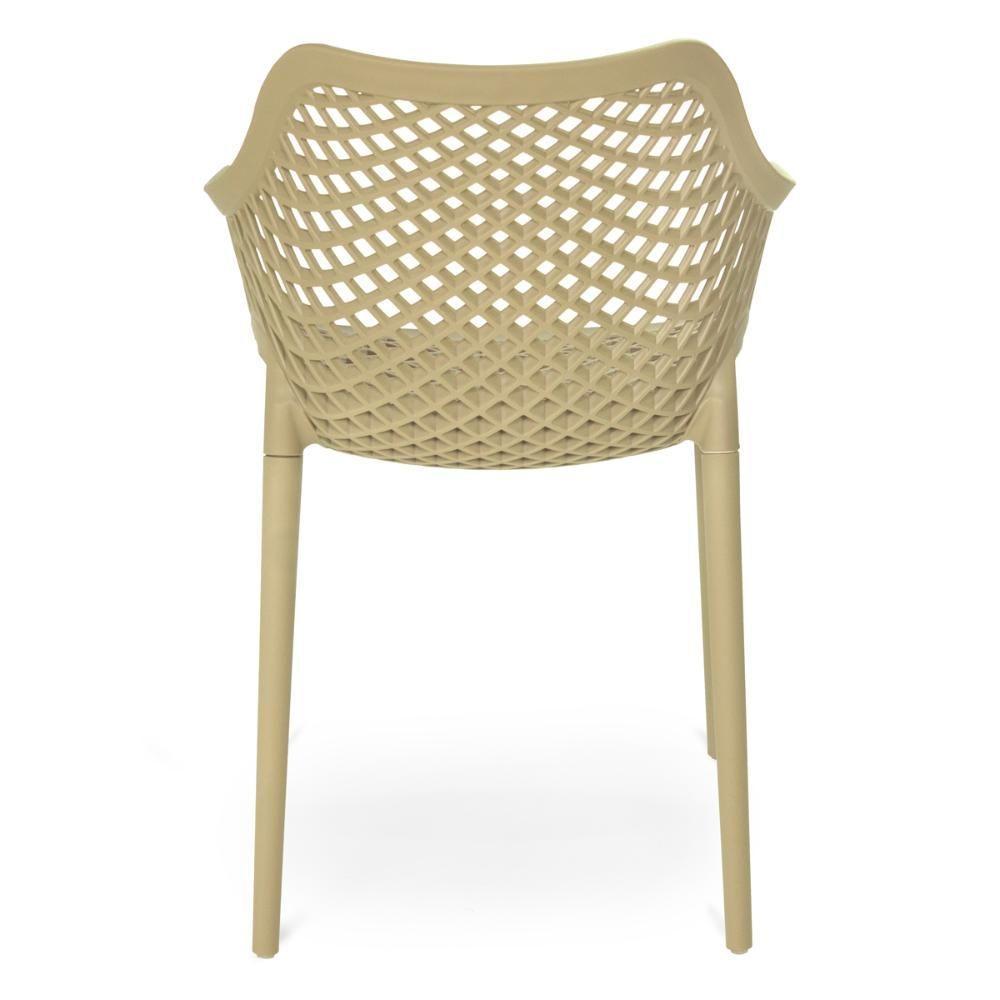 Kit 4 Cadeiras De Jantar Design Suits Com Braços Empilhável Em Polipropileno - Nude - 7