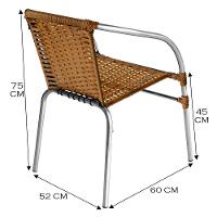 Kit 4 Cadeiras Pool Alumínio Fibra Sintética Acesse Móveis Caramelo