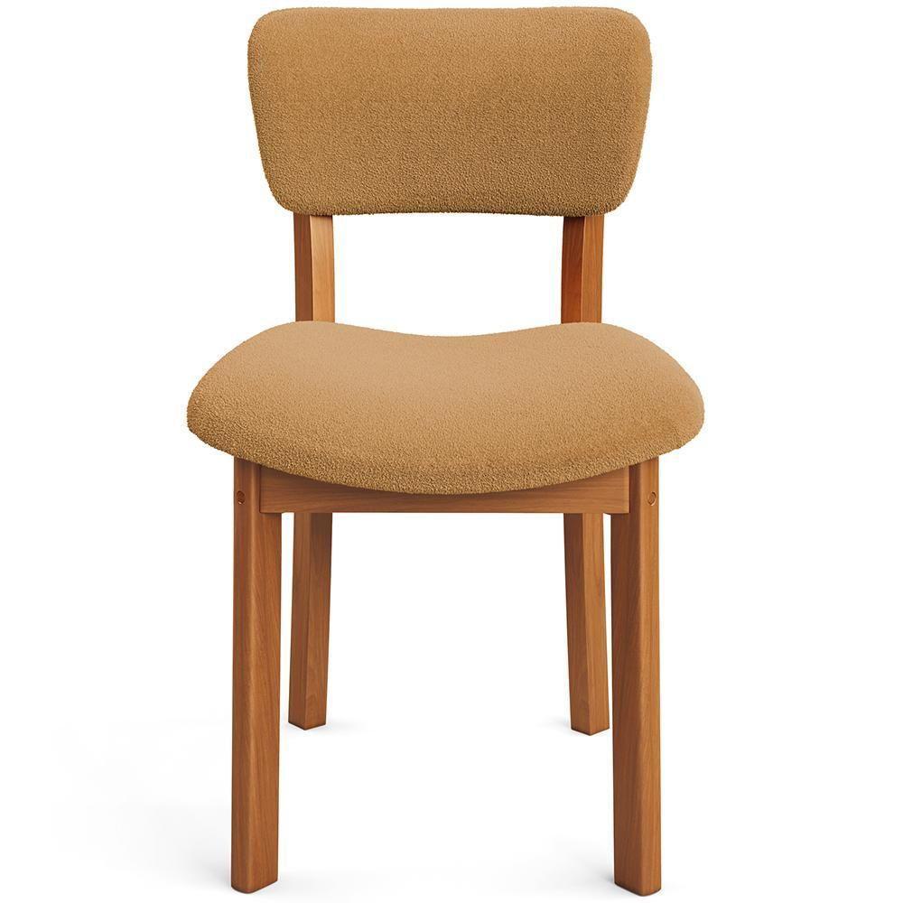 Cadeira Para Sala De Jantar Cozinha Living Estofada Dara L02 Bouclê Mostarda - Lyam Decor - 3