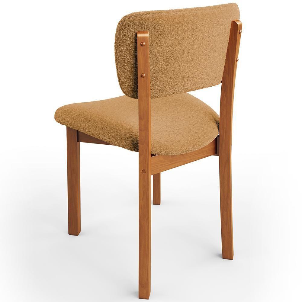 Cadeira Para Sala De Jantar Cozinha Living Estofada Dara L02 Bouclê Mostarda - Lyam Decor - 7