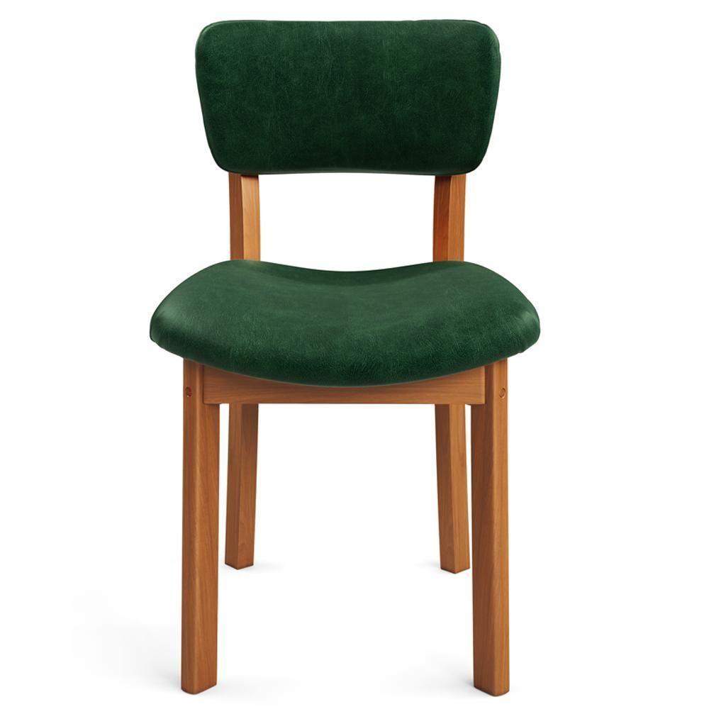 Cadeira Para Sala De Jantar Cozinha Living Estofada Dara L02 Couríssimo Verde Musgo - Lyam Decor - 3