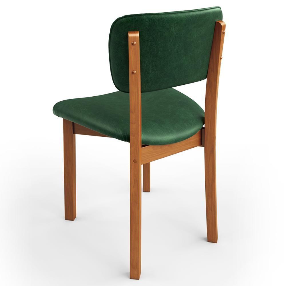 Cadeira Para Sala De Jantar Cozinha Living Estofada Dara L02 Couríssimo Verde Musgo - Lyam Decor - 7