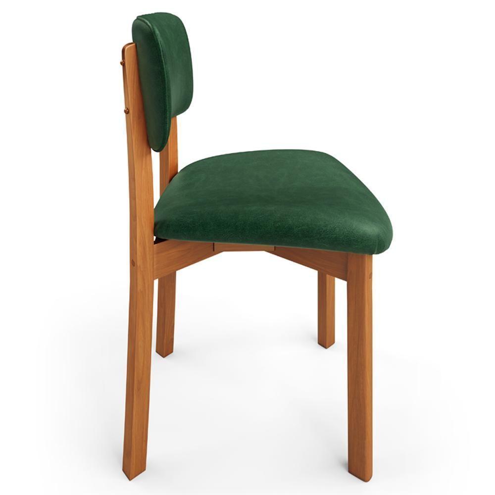 Cadeira Para Sala De Jantar Cozinha Living Estofada Dara L02 Couríssimo Verde Musgo - Lyam Decor - 8