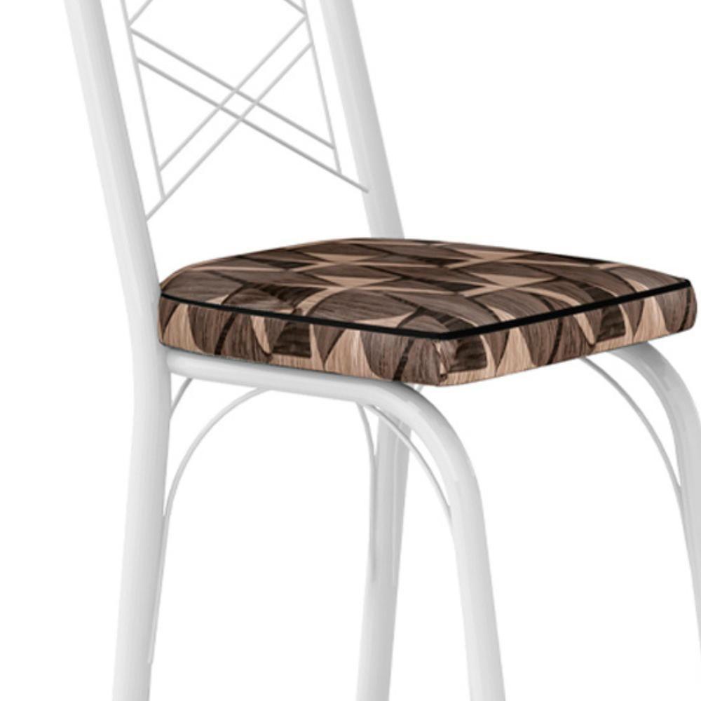 Cadeira Tubular Europa 143 Branco Assento Mosaico Palha Artef Mosaico Palha - 4