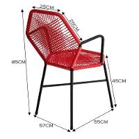 Cadeira Tropicália Aço Fibra Sintética Gourmet Acesse Móveis Vermelho - 3