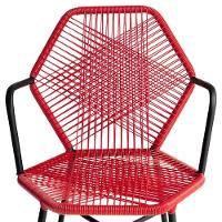 Cadeira Tropicália Aço Fibra Sintética Gourmet Acesse Móveis Vermelho