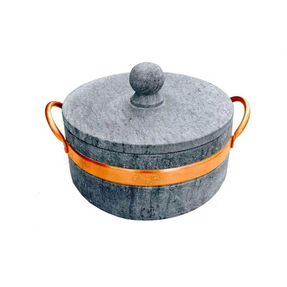 Panela Caçarola de Pedra Sabão com Alça de Cobre 1,5 Litros - 3