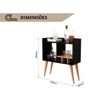 Aparador Moderno Com Adega Para Vinhos Porta Taças E Mini Bar Preto - 2