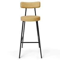 Kit 06 Banquetas Alta Bar Cozinha Sala De Jantar Estrutura Em Aço Milão L02 Couríssimo Fendi - Lyam Decor - 3