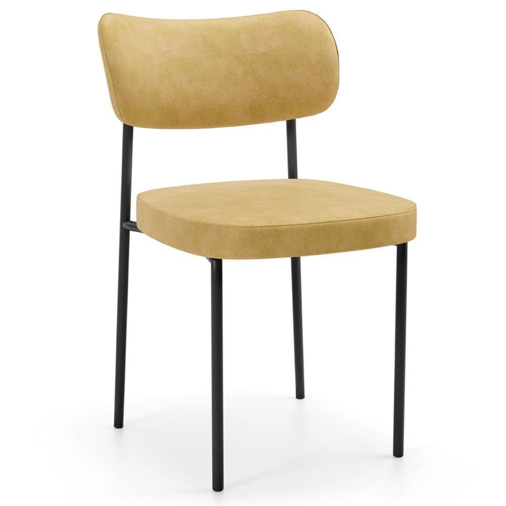 Cadeira Decorativa Estofada Para Sala De Jantar Melina L02 Couríssimo Casco Fendi - Lyam Decor - 1