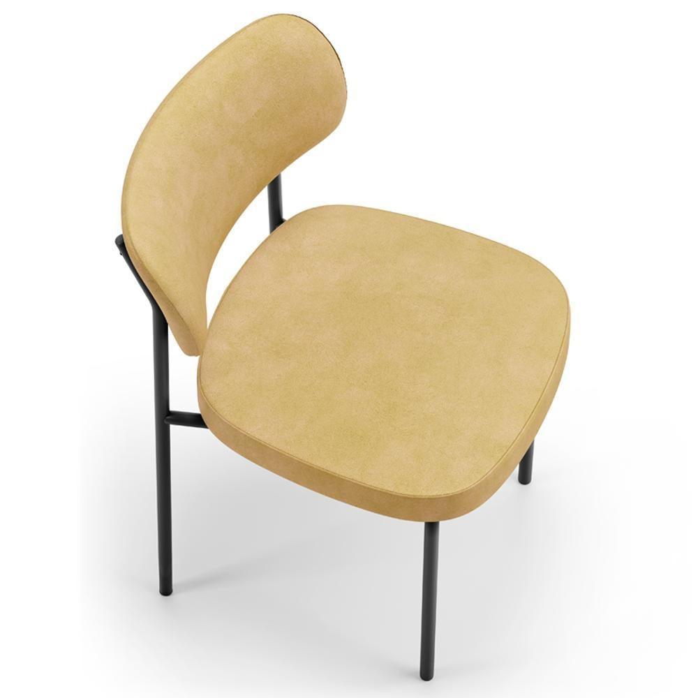 Cadeira Decorativa Estofada Para Sala De Jantar Melina L02 Couríssimo Casco Fendi - Lyam Decor - 5