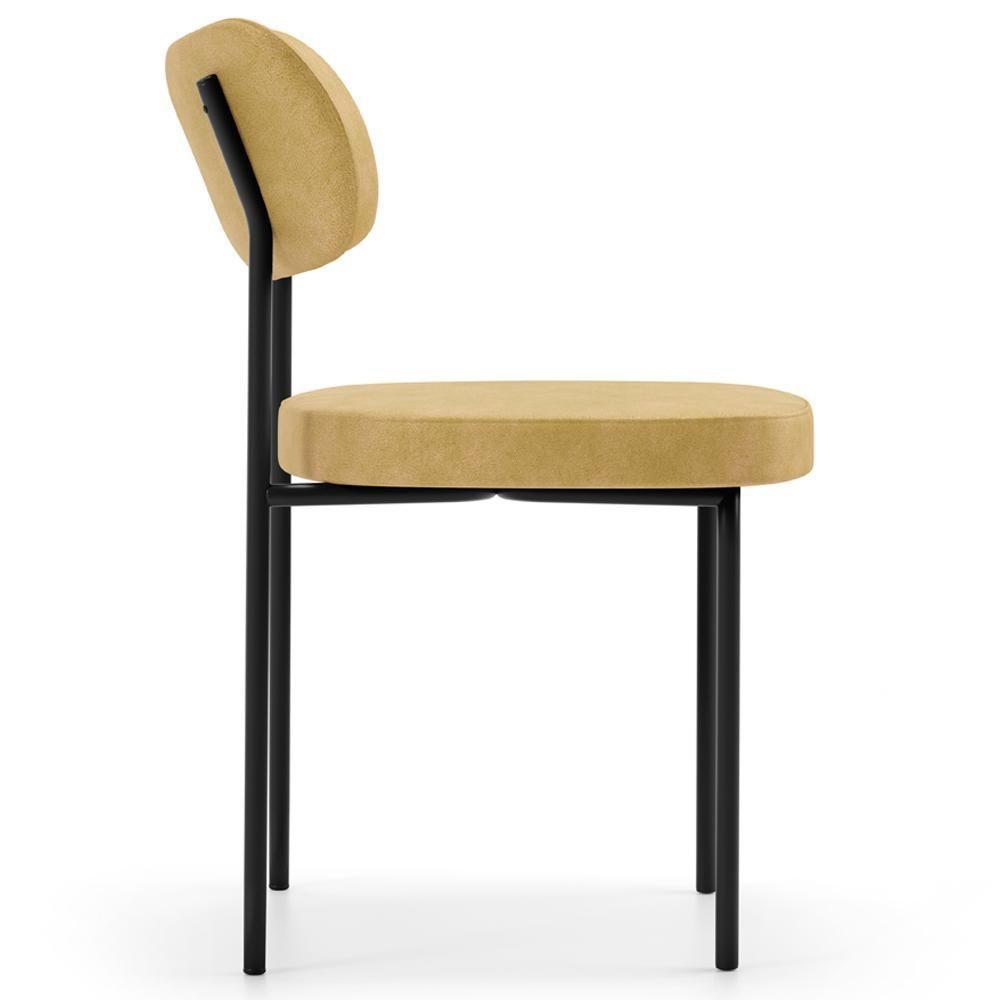 Cadeira Decorativa Estofada Para Sala De Jantar Melina L02 Couríssimo Casco Fendi - Lyam Decor - 7