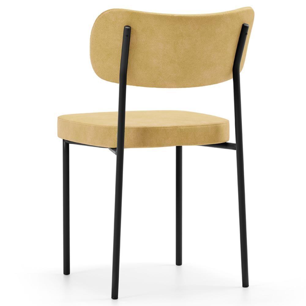 Cadeira Decorativa Estofada Para Sala De Jantar Melina L02 Couríssimo Casco Fendi - Lyam Decor - 8