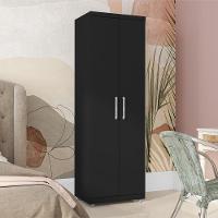 Armario Multiuso 2 Portas 190x60 Cm Sabrina Preto Reajl Moveis Preto - 6