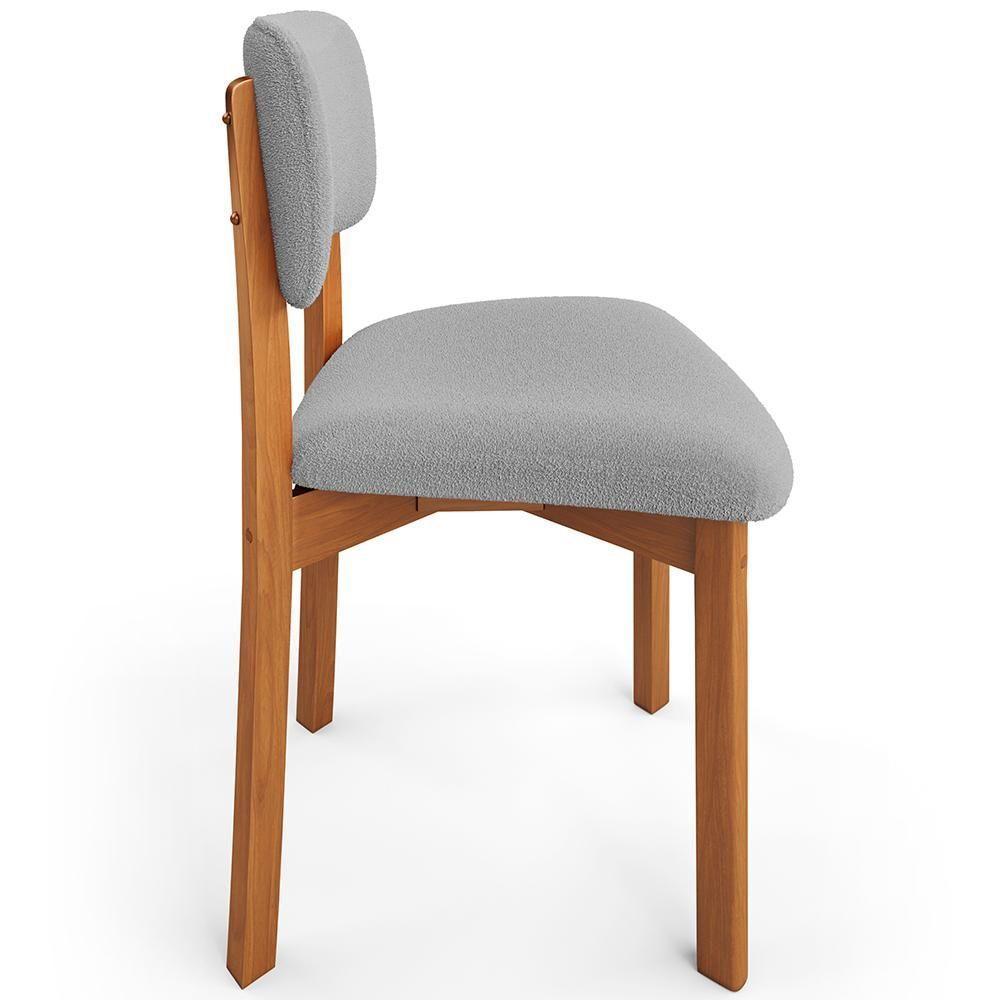 Cadeira Para Sala De Jantar Cozinha Living Estofada Dara L02 Bouclê Cinza - Lyam Decor - 6