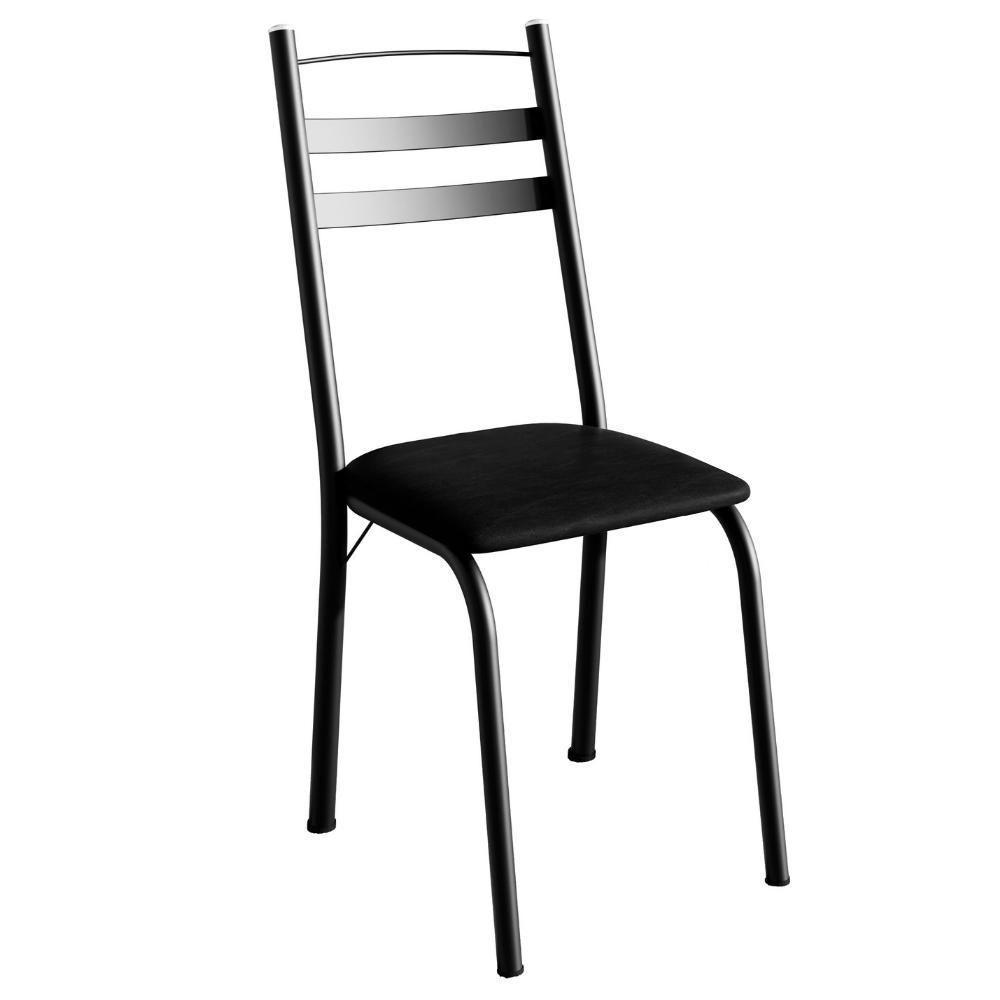 Cadeira Tubular America 061 Preto Assento Preto Brilhante Artef Preto Brilhante - 1