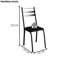 Cadeira Tubular America 061 Preto Assento Preto Brilhante Artef Preto Brilhante - 3