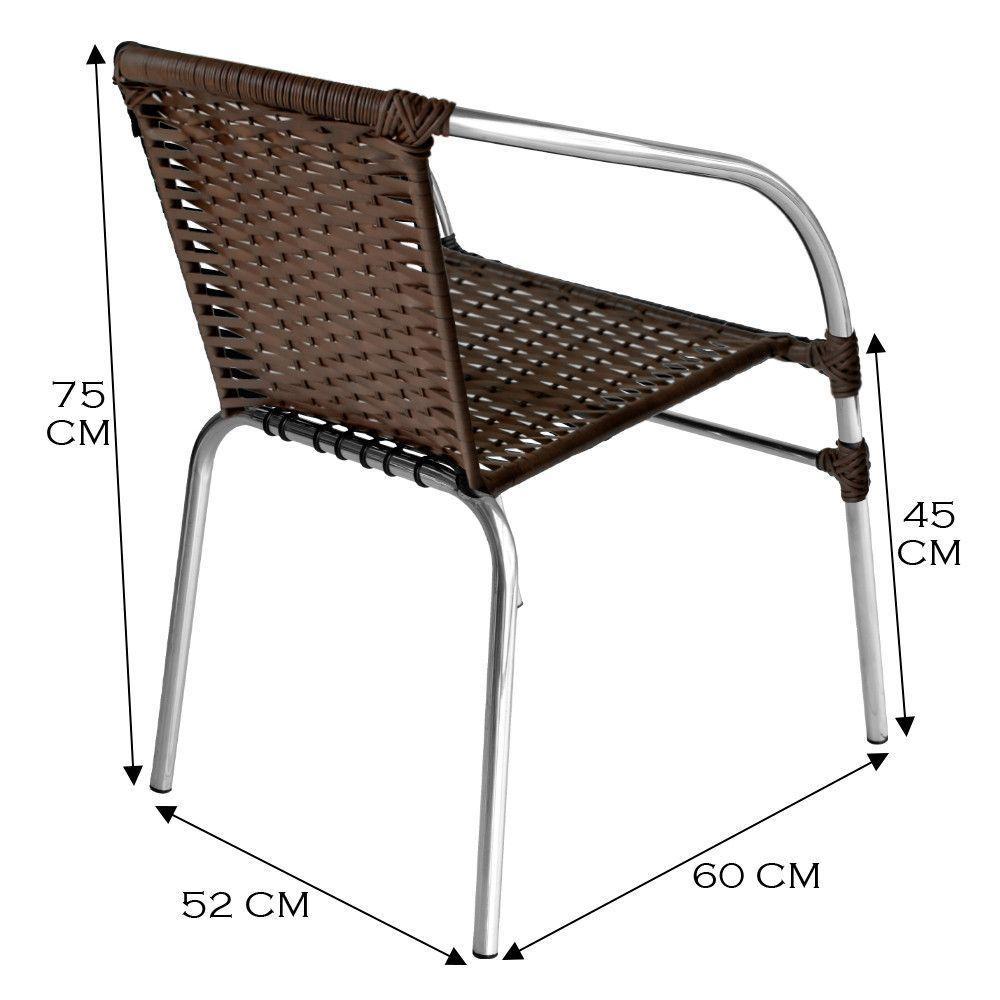 Cadeira Pool Alumínio Fibra Sintética Gourmet Acesse Móveis Tabaco - 3