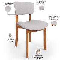 Cadeira Para Sala De Jantar Cozinha Living Estofada Dara L02 Linho Cinza - Lyam Decor