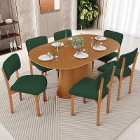 Kit 03 Cadeiras Para Sala De Jantar Cozinha Living Estofada Dara L02 Suede Verde Musgo - Lyam Decor - 2