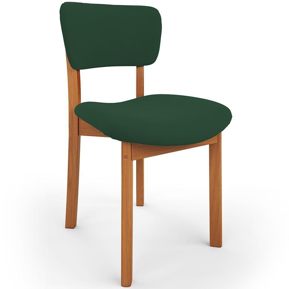 Cadeira Para Sala De Jantar Cozinha Living Estofada Dara L02 Suede Verde Musgo - Lyam Decor - 1