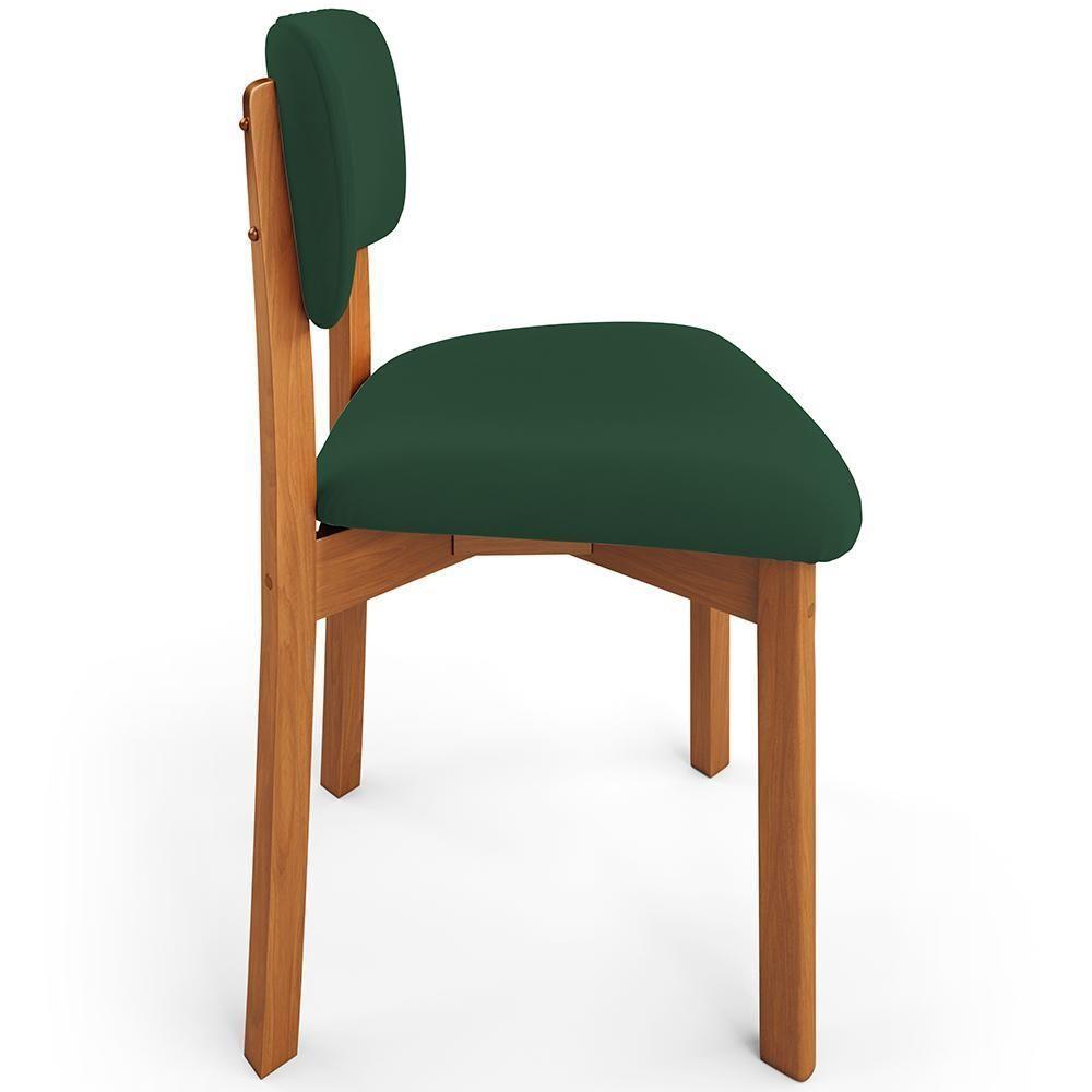 Cadeira Para Sala De Jantar Cozinha Living Estofada Dara L02 Suede Verde Musgo - Lyam Decor - 6