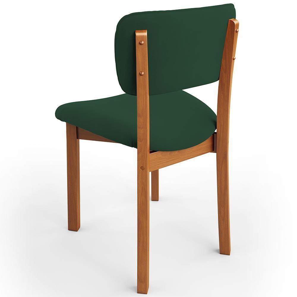 Cadeira Para Sala De Jantar Cozinha Living Estofada Dara L02 Suede Verde Musgo - Lyam Decor - 7