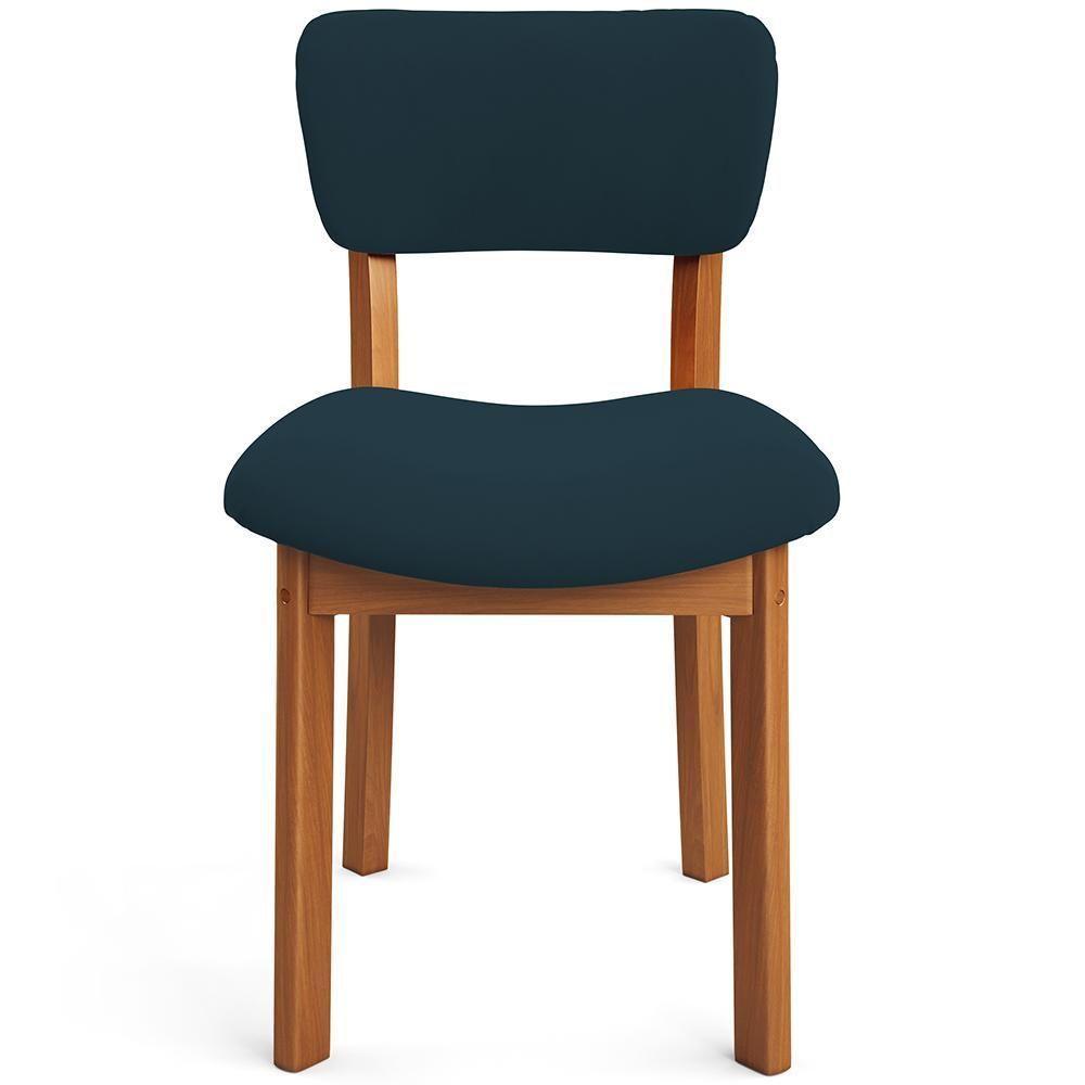 Cadeira Para Sala De Jantar Cozinha Living Estofada Dara L02 Suede Azul Marinho - Lyam Decor - 3