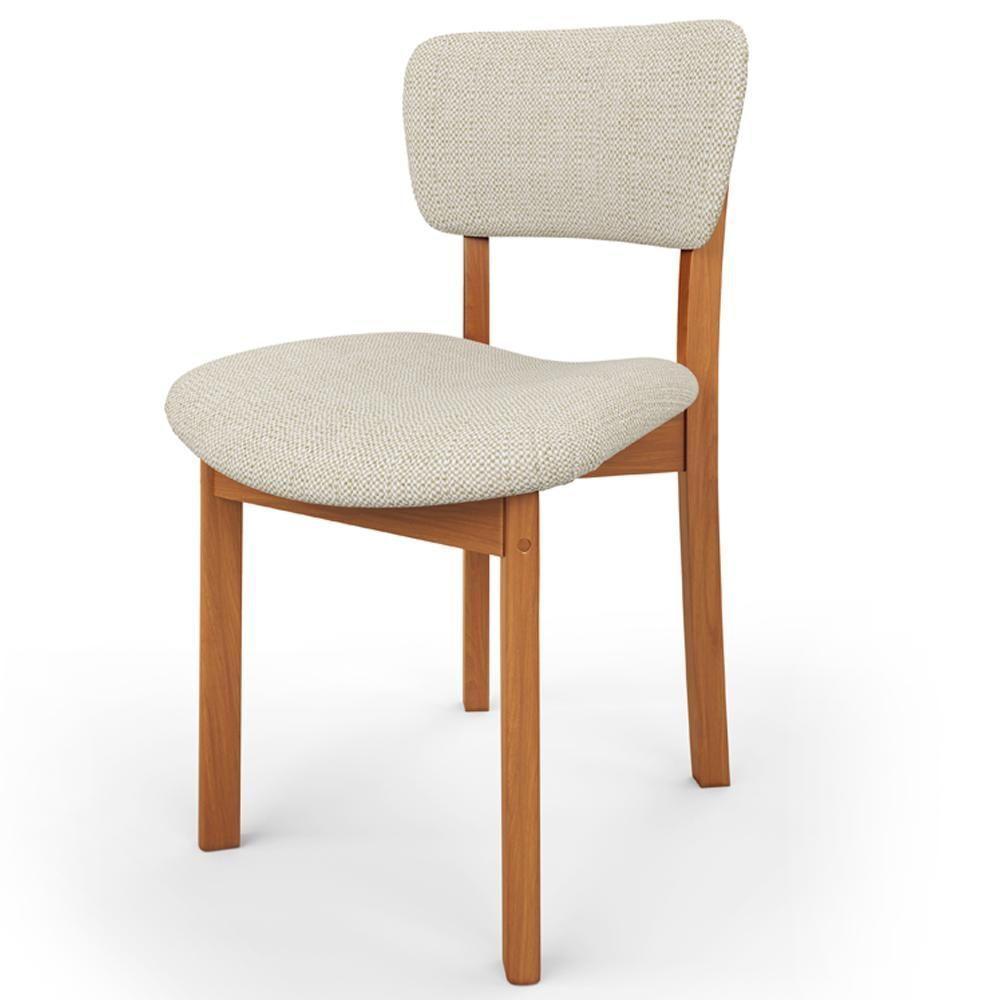 Cadeira Para Sala De Jantar Cozinha Living Estofada Dara L02 Linho Champagne - Lyam Decor - 6