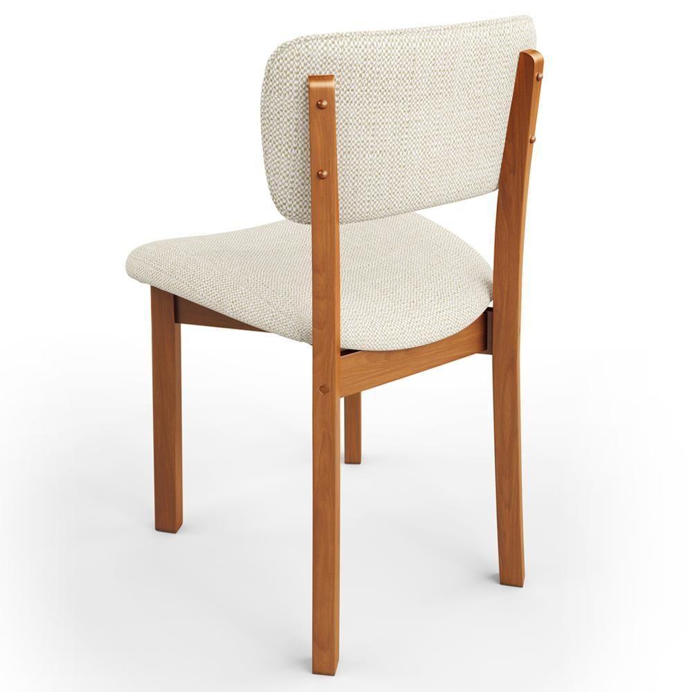 Cadeira Para Sala De Jantar Cozinha Living Estofada Dara L02 Linho Champagne - Lyam Decor - 7