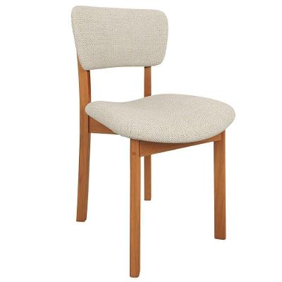 Cadeira Para Sala De Jantar Cozinha Living Estofada Dara L02 Linho Champagne - Lyam Decor
