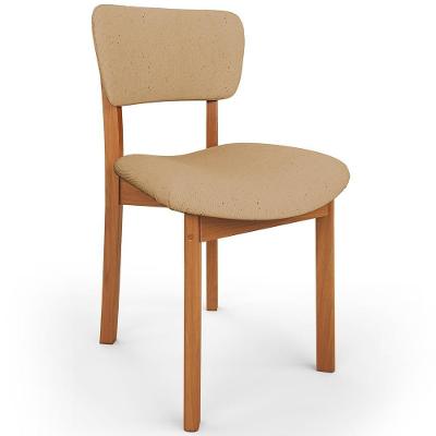 Cadeira Para Sala De Jantar Cozinha Living Estofada Dara L02 Linho Bege Escuro - Lyam Decor