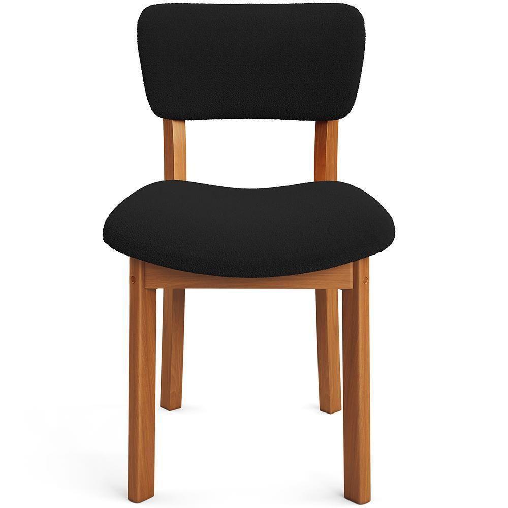 Cadeira Para Sala De Jantar Cozinha Living Estofada Dara L02 Bouclê Preto - Lyam Decor - 3