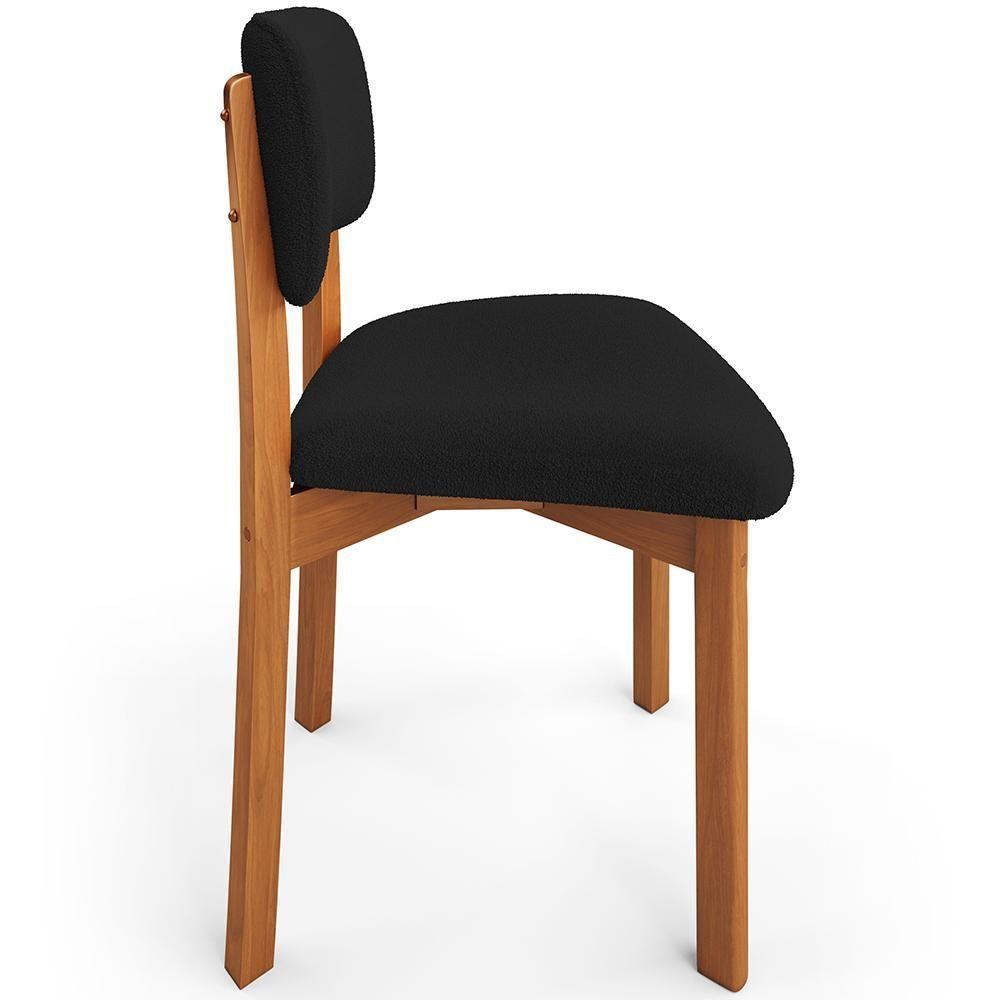 Cadeira Para Sala De Jantar Cozinha Living Estofada Dara L02 Bouclê Preto - Lyam Decor - 6