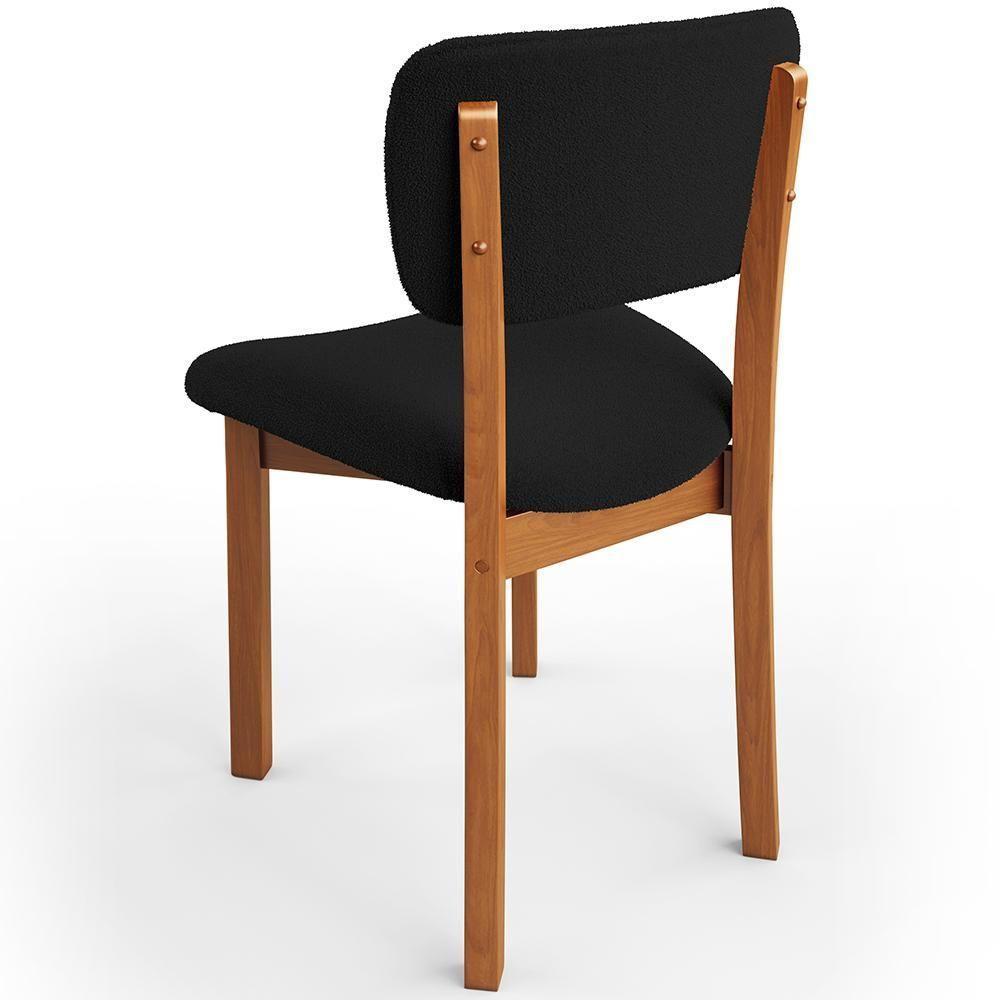 Cadeira Para Sala De Jantar Cozinha Living Estofada Dara L02 Bouclê Preto - Lyam Decor - 7
